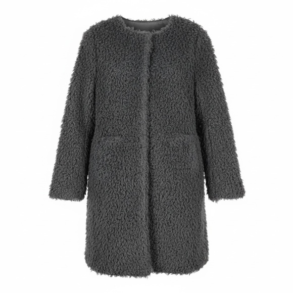 Luii Jackets & Blazers - Luii Reversible Faux Fur Coat Women's Gray Textured Coat. Size M. NWT